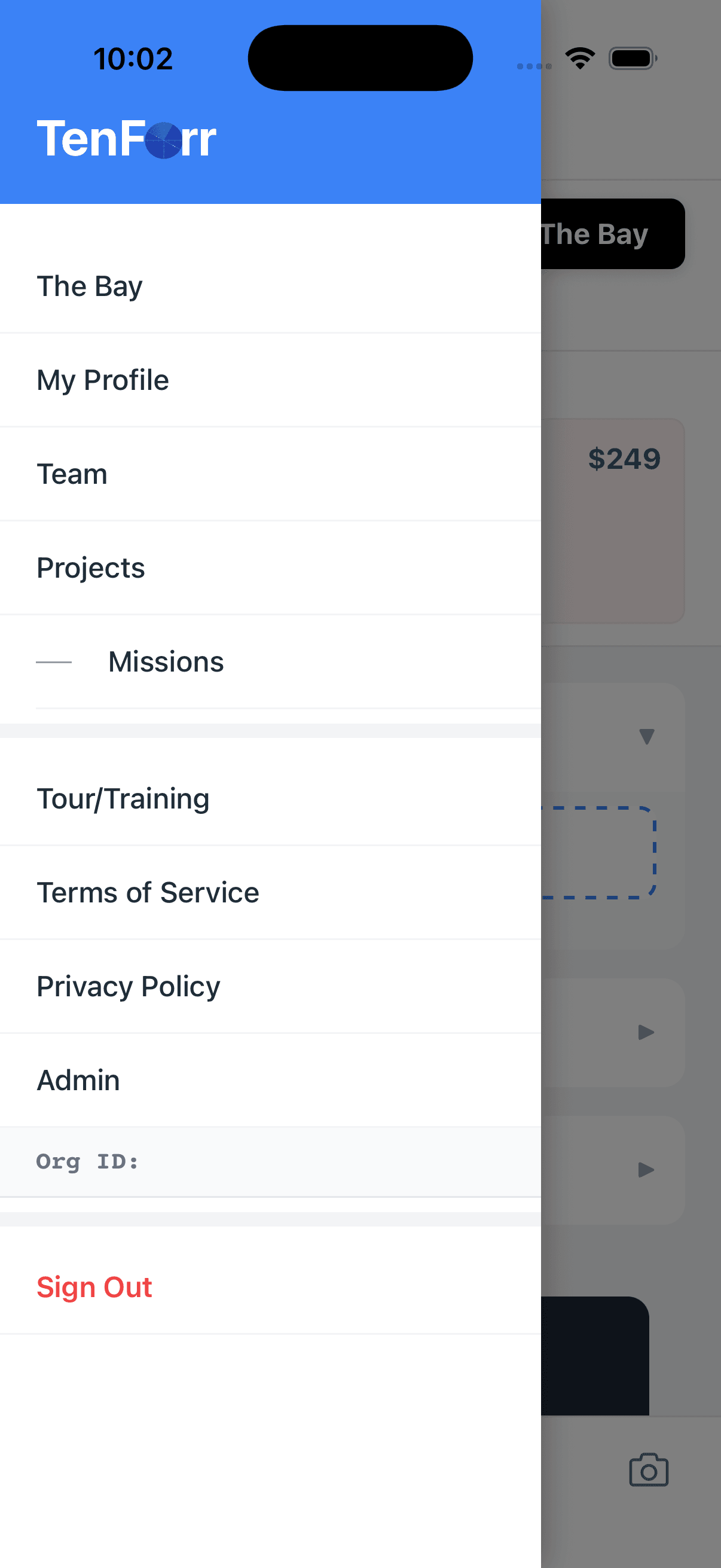 TenForr app screen